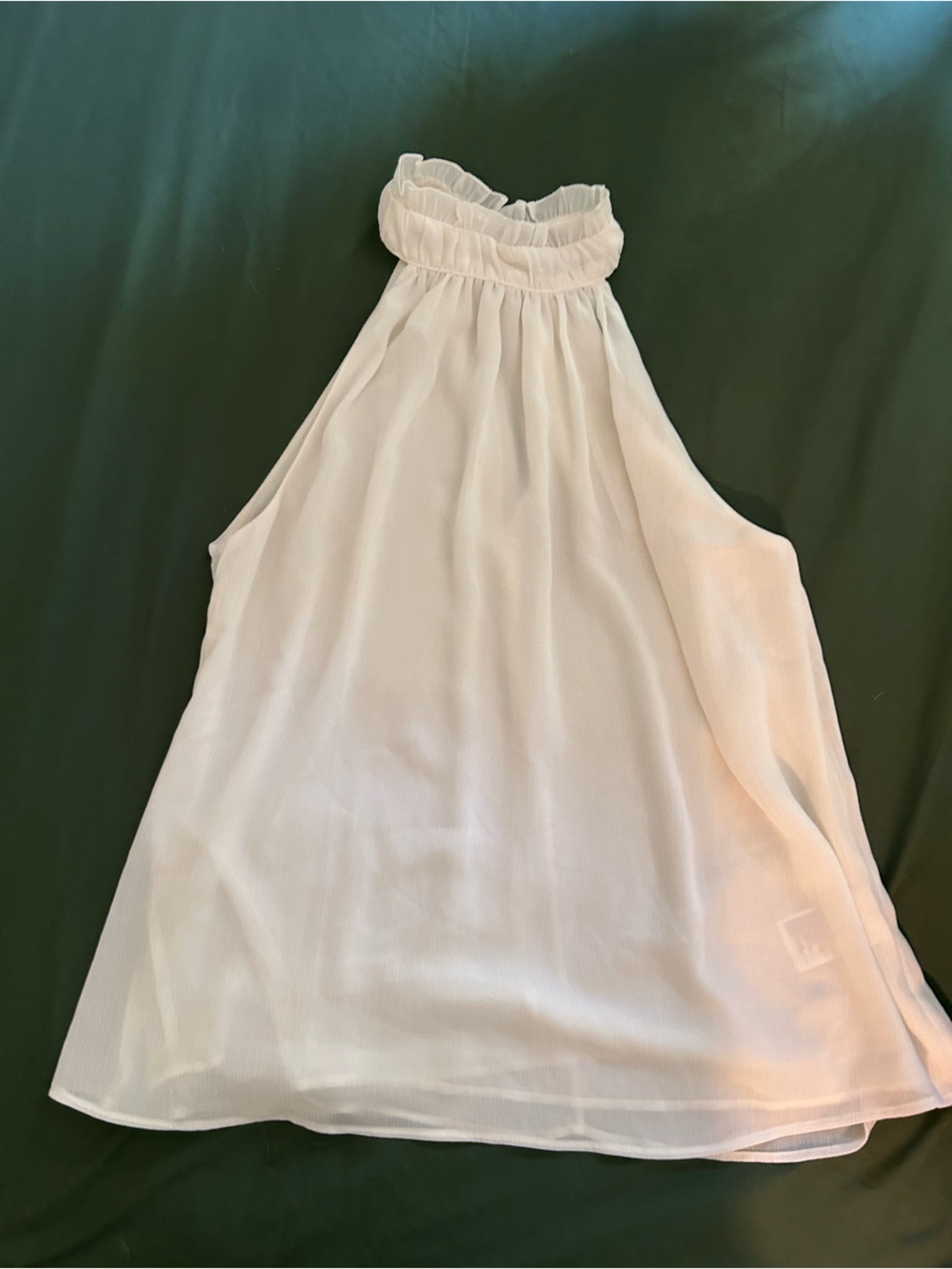 H&M White Sheer Ruffled Long Sleeve Blouse